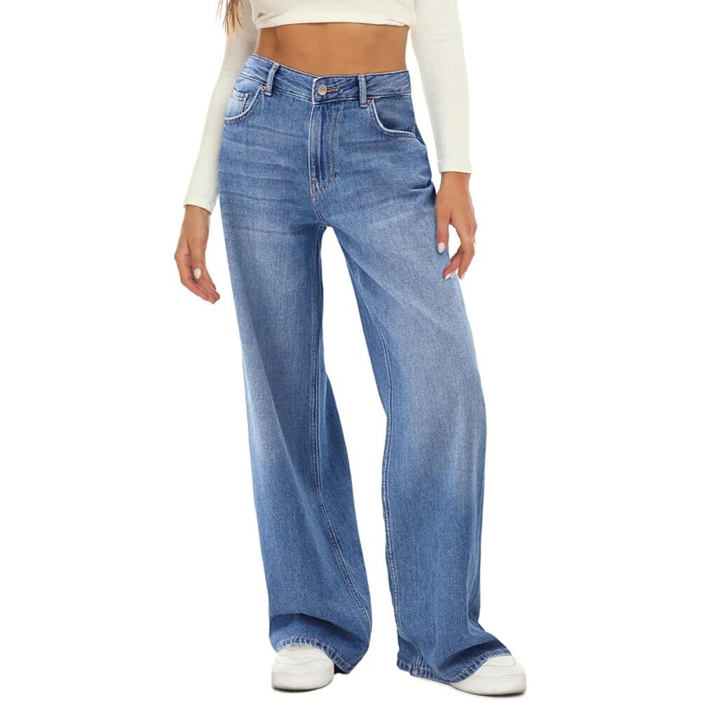 Trendy Women's Baggy High Waist Jeans with Streamlined Design for Every Occasion